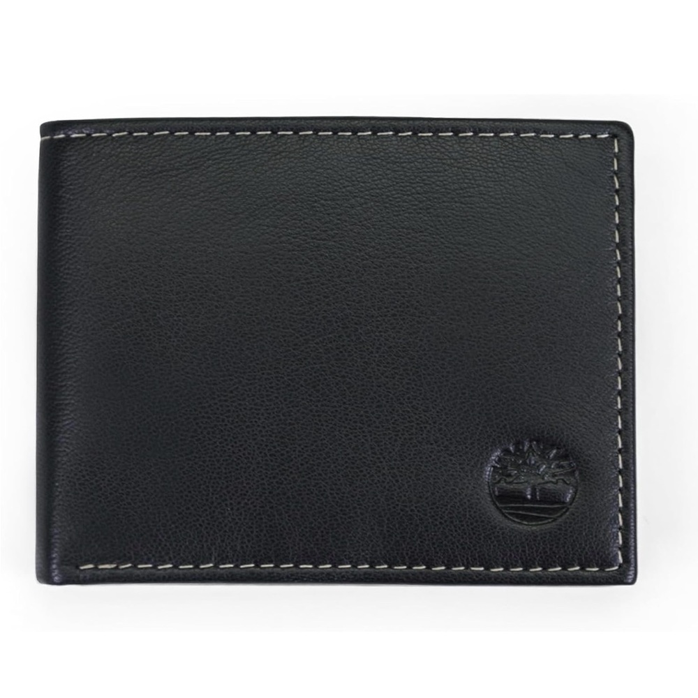 Timberland Black Leather Bifold Wallets
